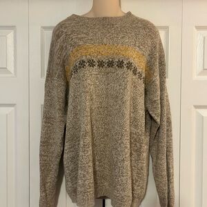 Vintage American Outpost Beige and Yellow Sweater